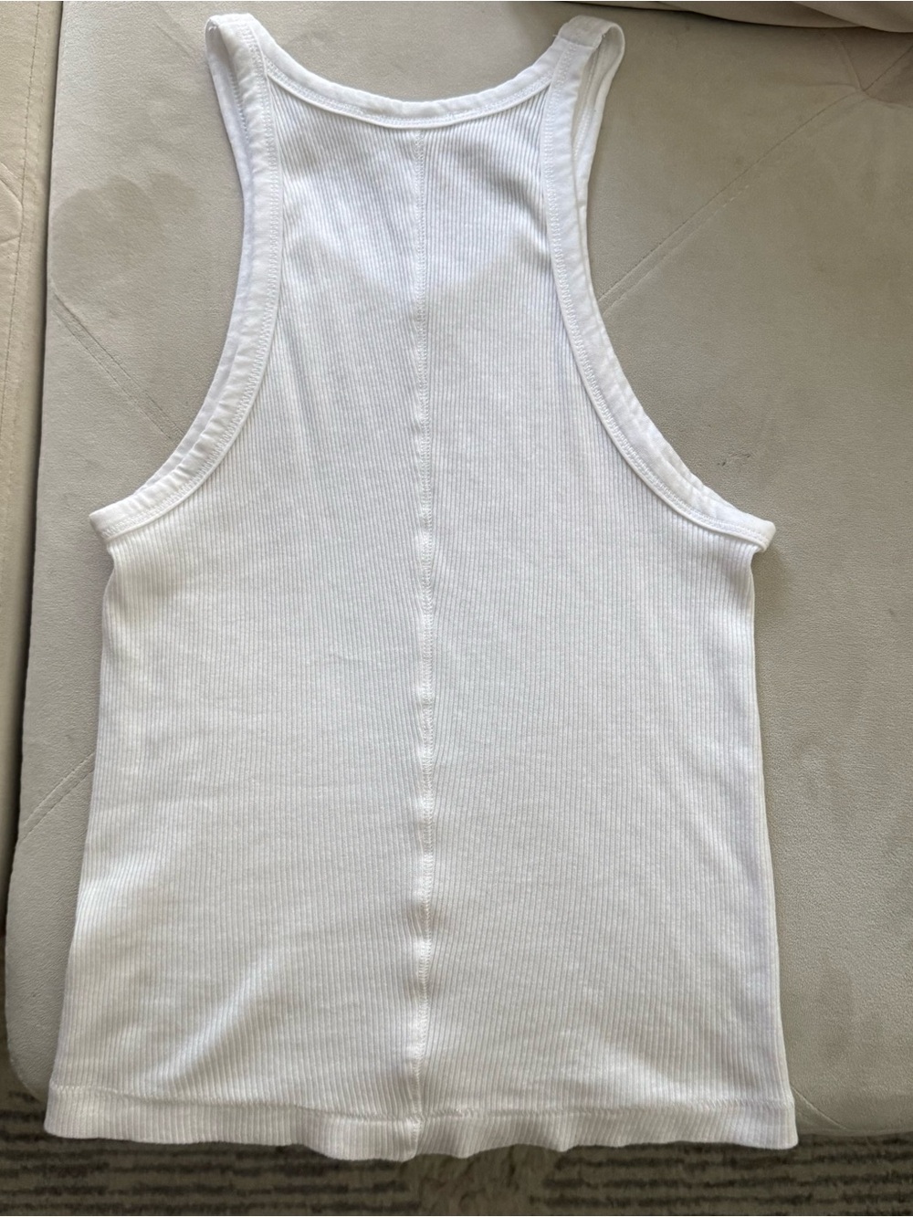 Zara White Ribbed Racerback Tank - Picture 3 of 3